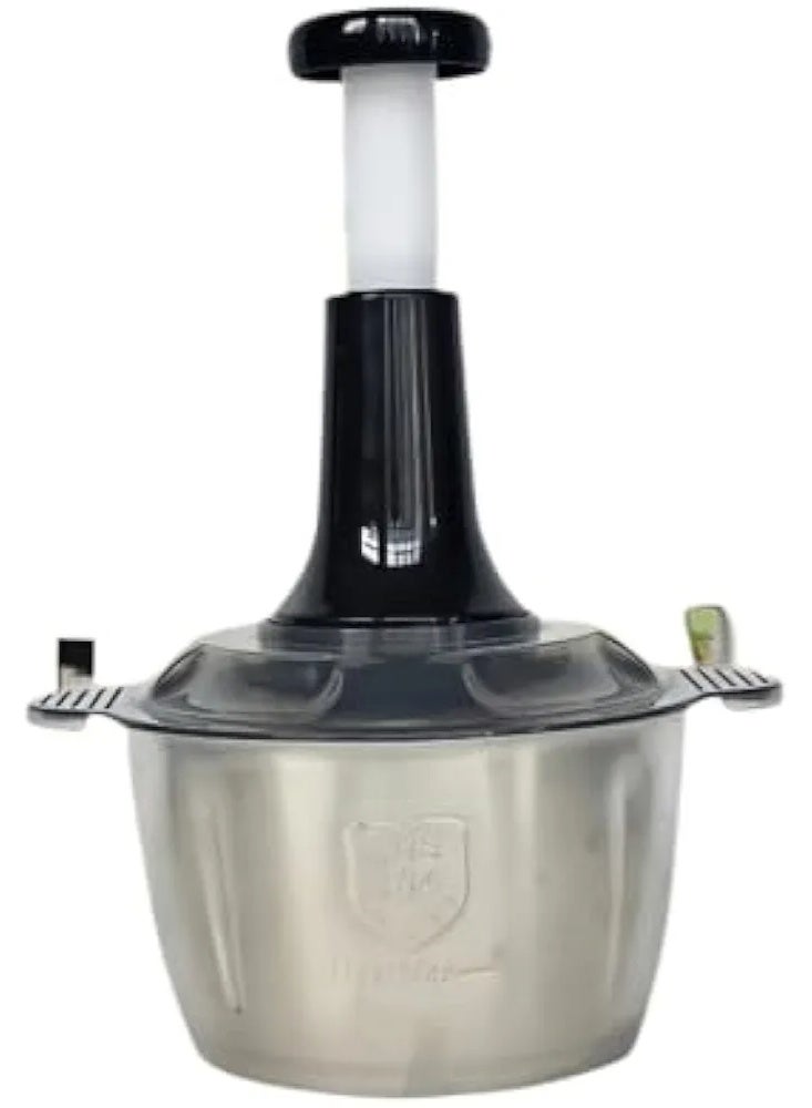 كوك كبة و مفرمة يدوية استانلس 2 لتر – محضر طعام منزلي لتقطيع وفرم الخضار والفواكه بسهولة، تعمل بالسحب والضغط اليدوي لتجهيز وجبات - Image 2